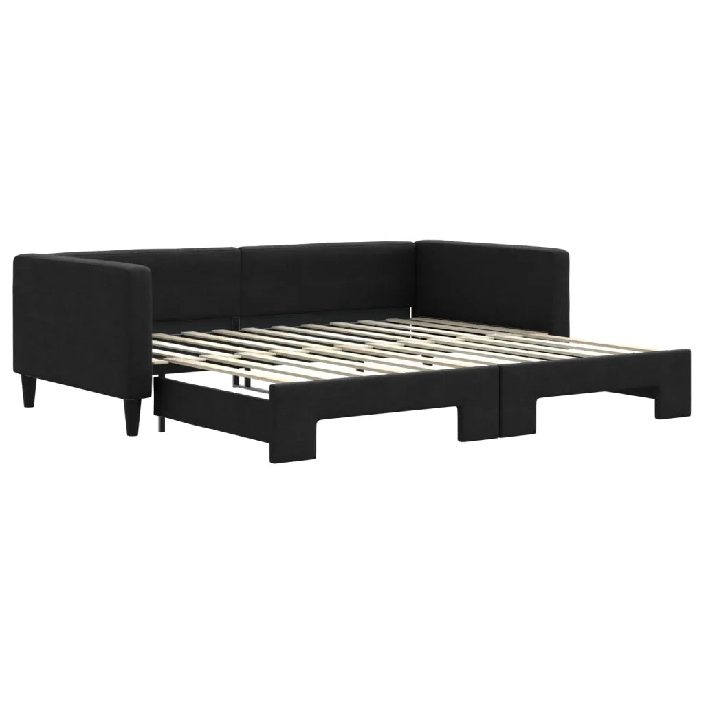 Divano letto | Sof¨¤ letto | Letto singolo Estraibile Nero 100x200 cm in Tessuto
