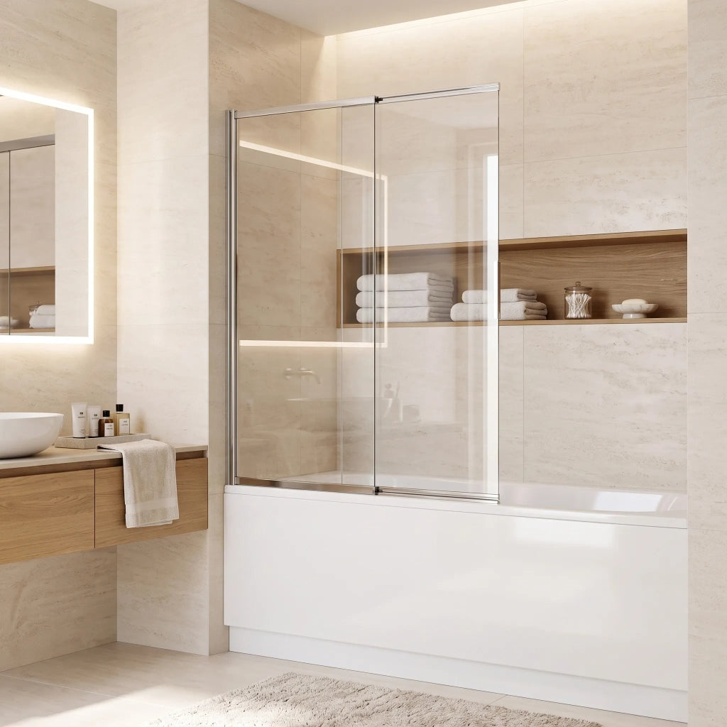 Paravento Vasca Scorrevole Rea Dario Chrome 120