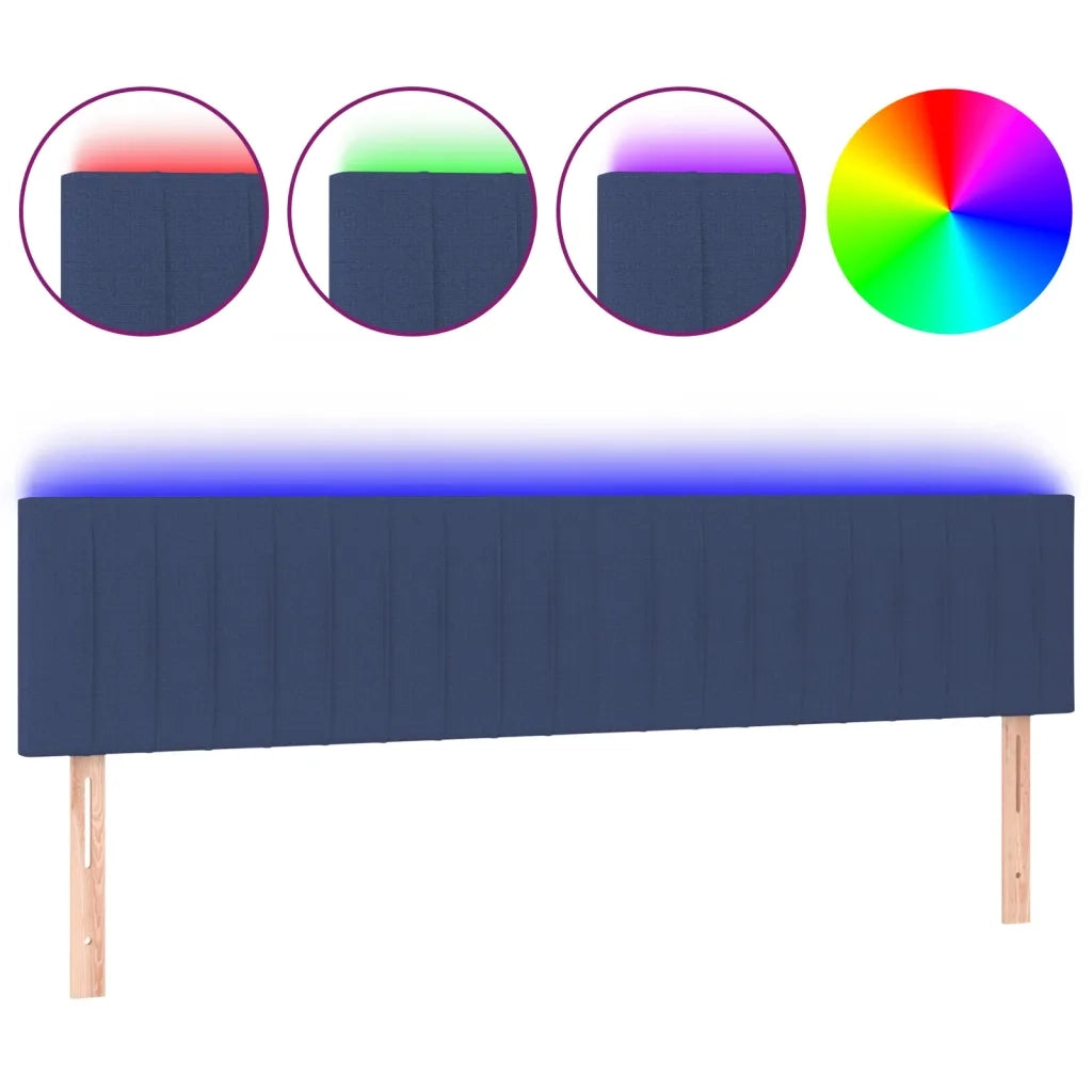 Testiera | Testata a LED Blu 200x5x78/88 cm in Tessuto