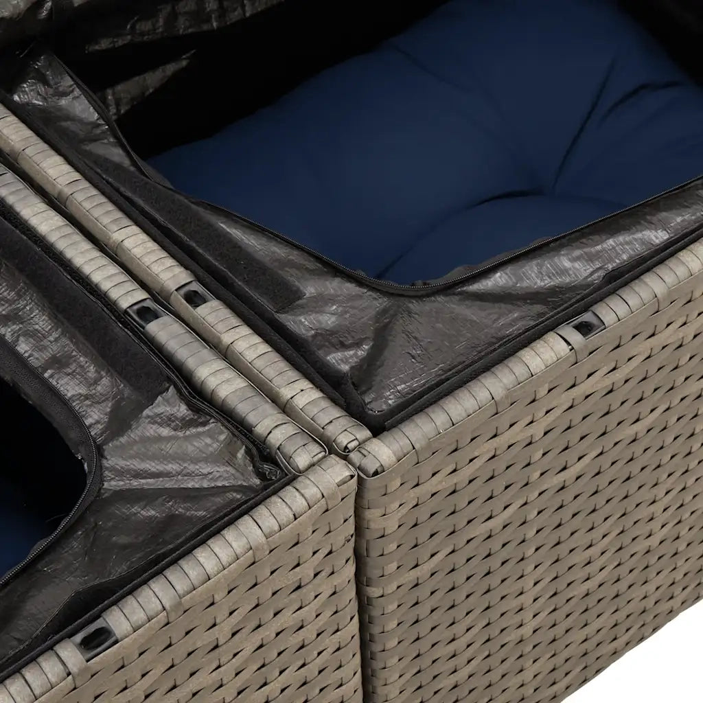 Set Divani da Giardino 6 pz con Cuscini Grigio in Polyrattan 3256446