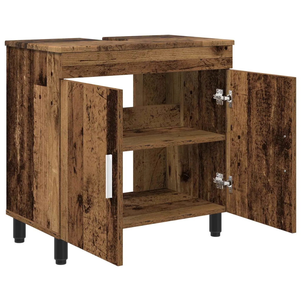 Mobiletto da bagno Legno antico 60 x 35 x 60 cm 889403