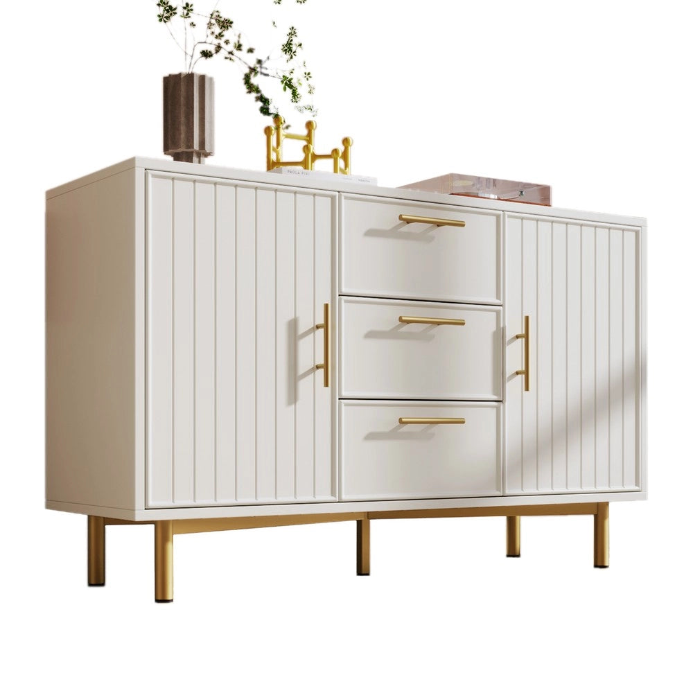 Cassettiera con Ante e Cassetti ¨C MINIMAL ¨C Bianco, 120x40x75 cm