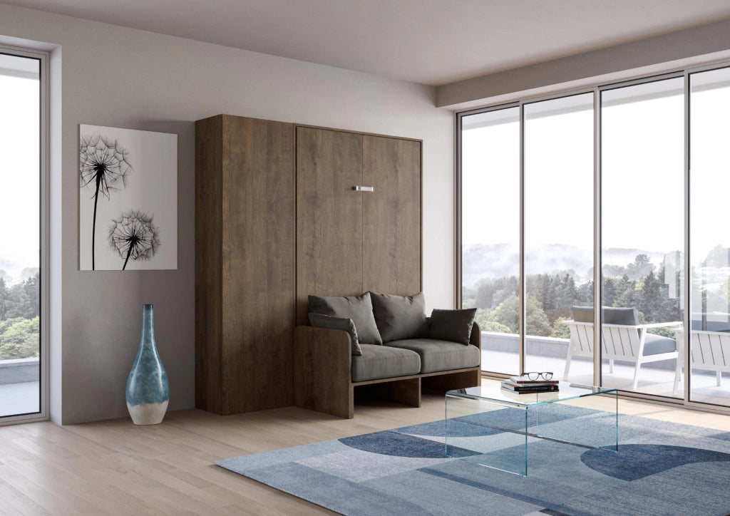 Letto 140 Sofà Kentaro Noce con colonna sx-dx
