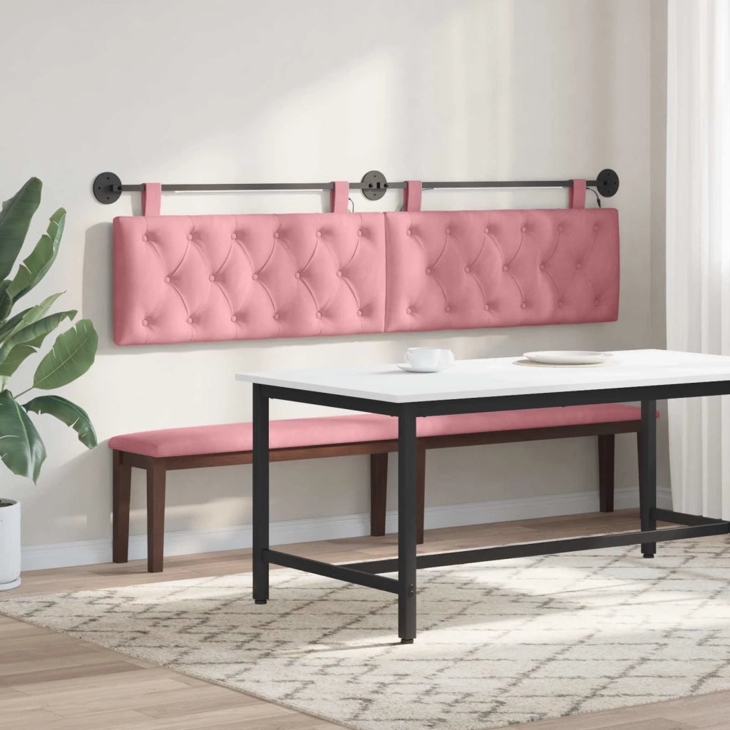 Testiera | Testata sospesa Con luce LED Rosa Velluto
