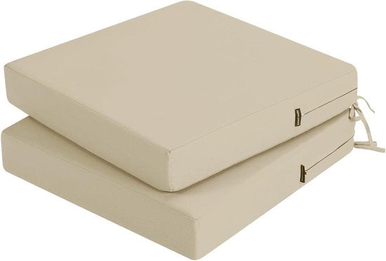 Cuscini per Esterno in Beige - Acqua Impermeabile - Set da 2 - 50 x 50 cm