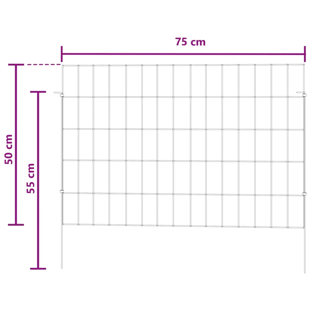 Recinzione da Giardino con Picchetti 48 pcs 75 x 50 cm Mesh 3438048