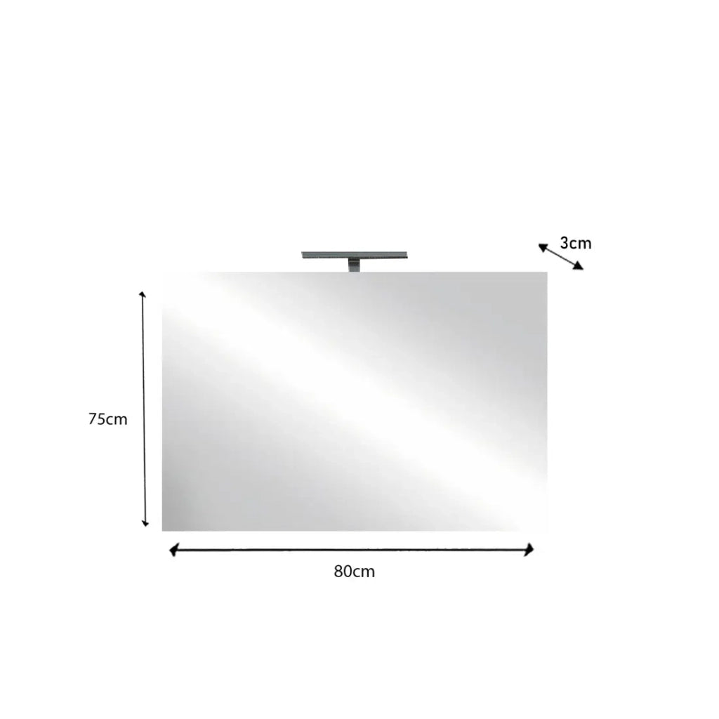 Specchio design KUBRICK – 80x75 cm con LED – Bianco lucido