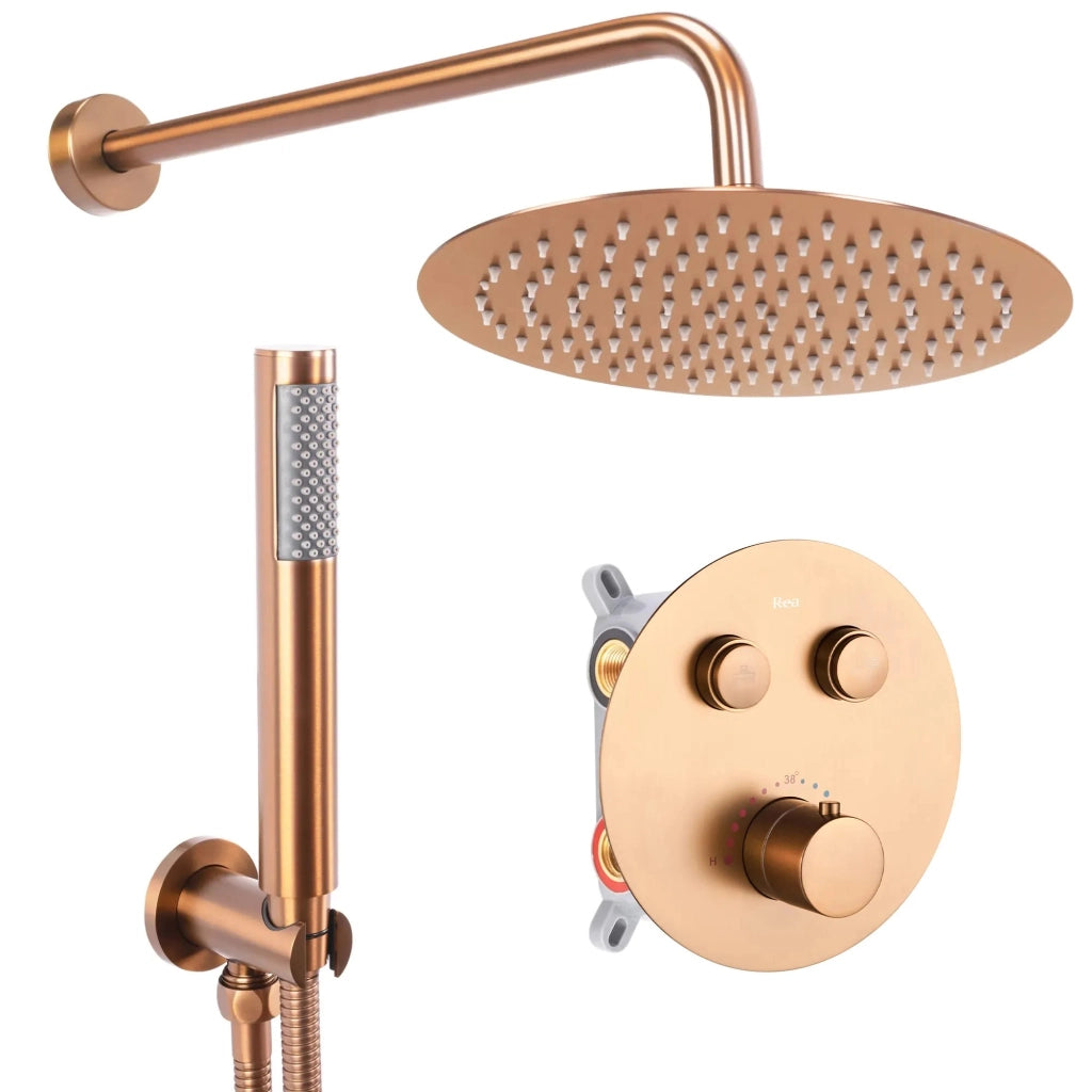 Set Doccia Da Incasso Rea Lungo Copper Brush Box