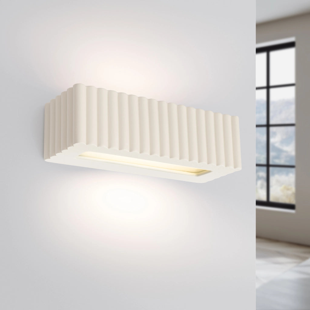Lampada da parete in ceramica RIGATA beige
