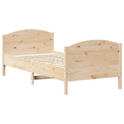 Letto singolo | Letto per adulti | Letto senza Materasso 75x190 cm in Legno Massello Pino