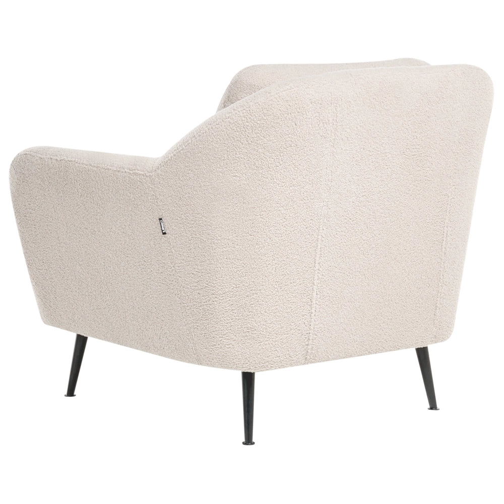 Set di divani a 3 posti boucle beige Gambe nere in ferro con braccioli Seduta spessa Stile moderno Soggiorno