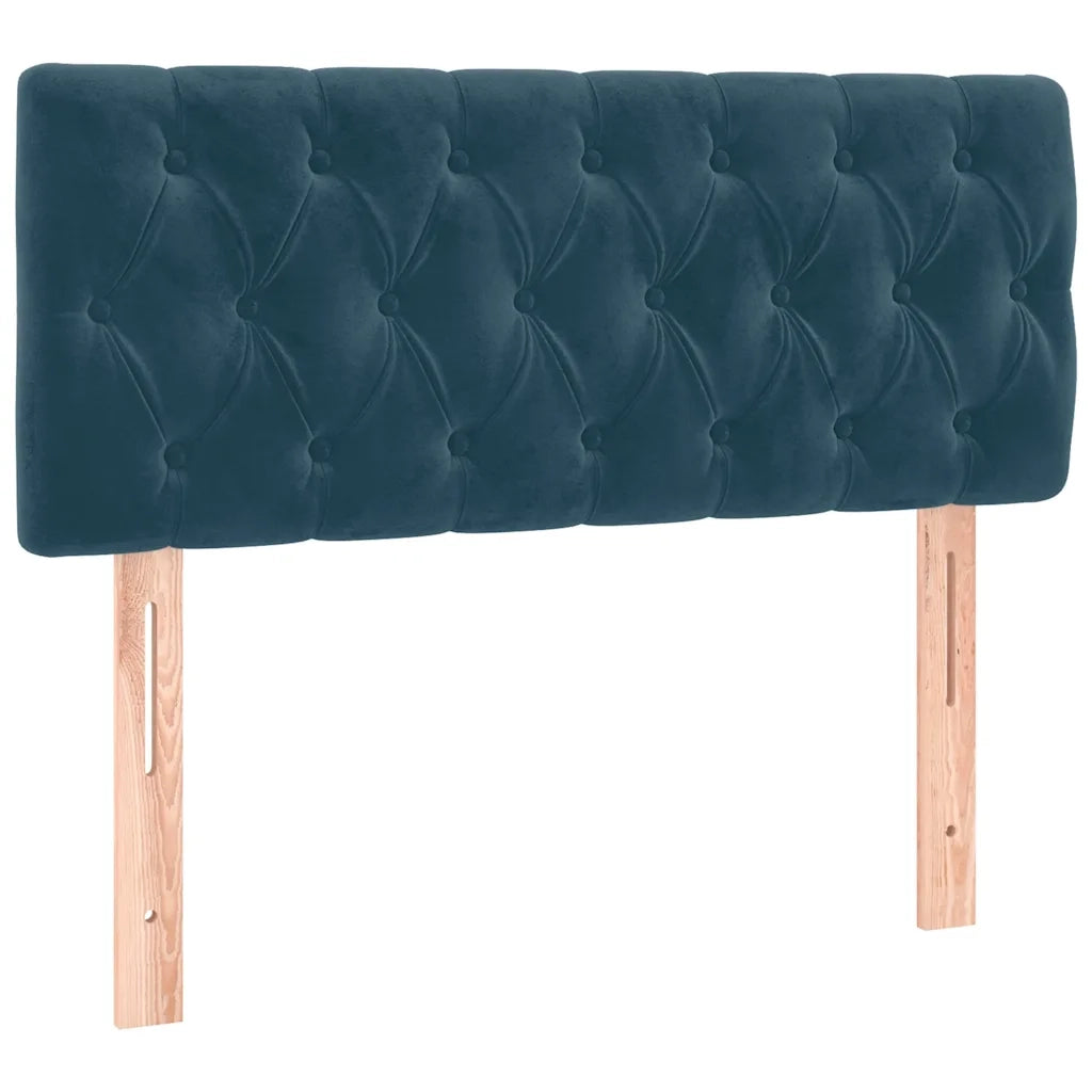 Letto a Molle con Materasso e LED Blu Scuro 120x200cm
