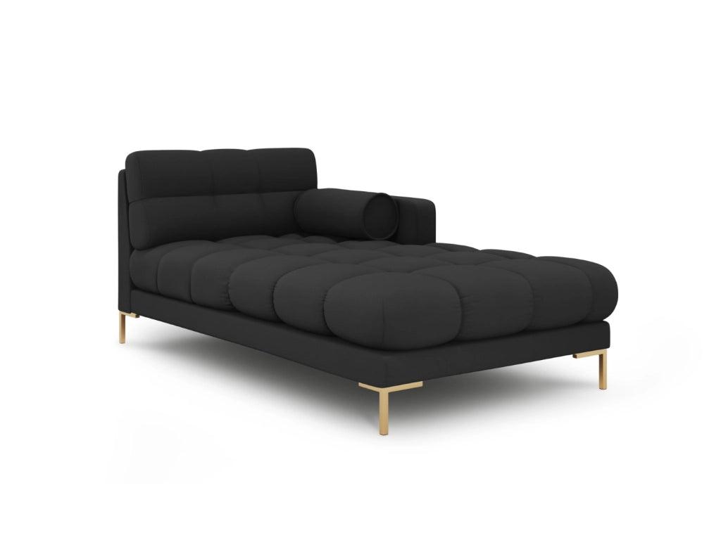 Cosmopolitan Design - Chaise longue destra "Bali" in tessuto strutturato grigio scuro 