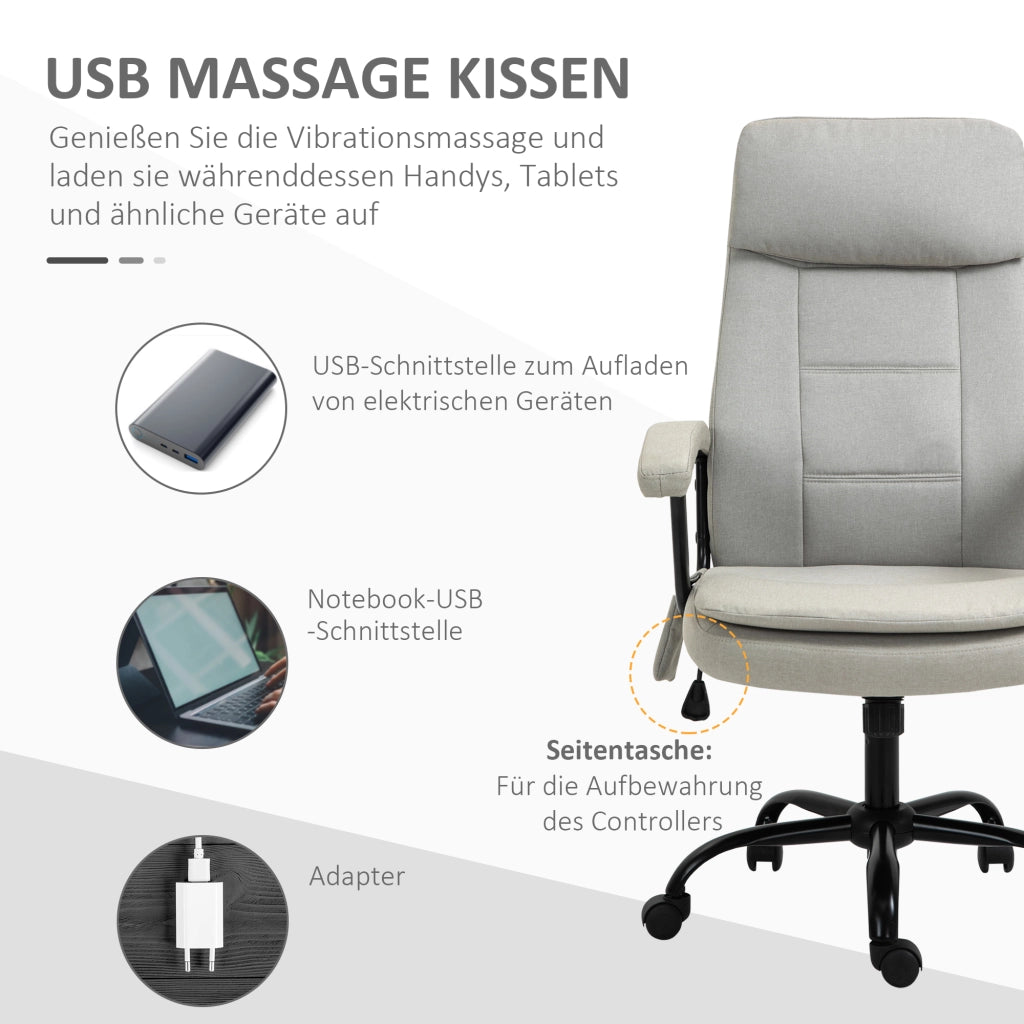Sedia da ufficio massaggiante reclinabile ¨C Minimal ¨C Beige