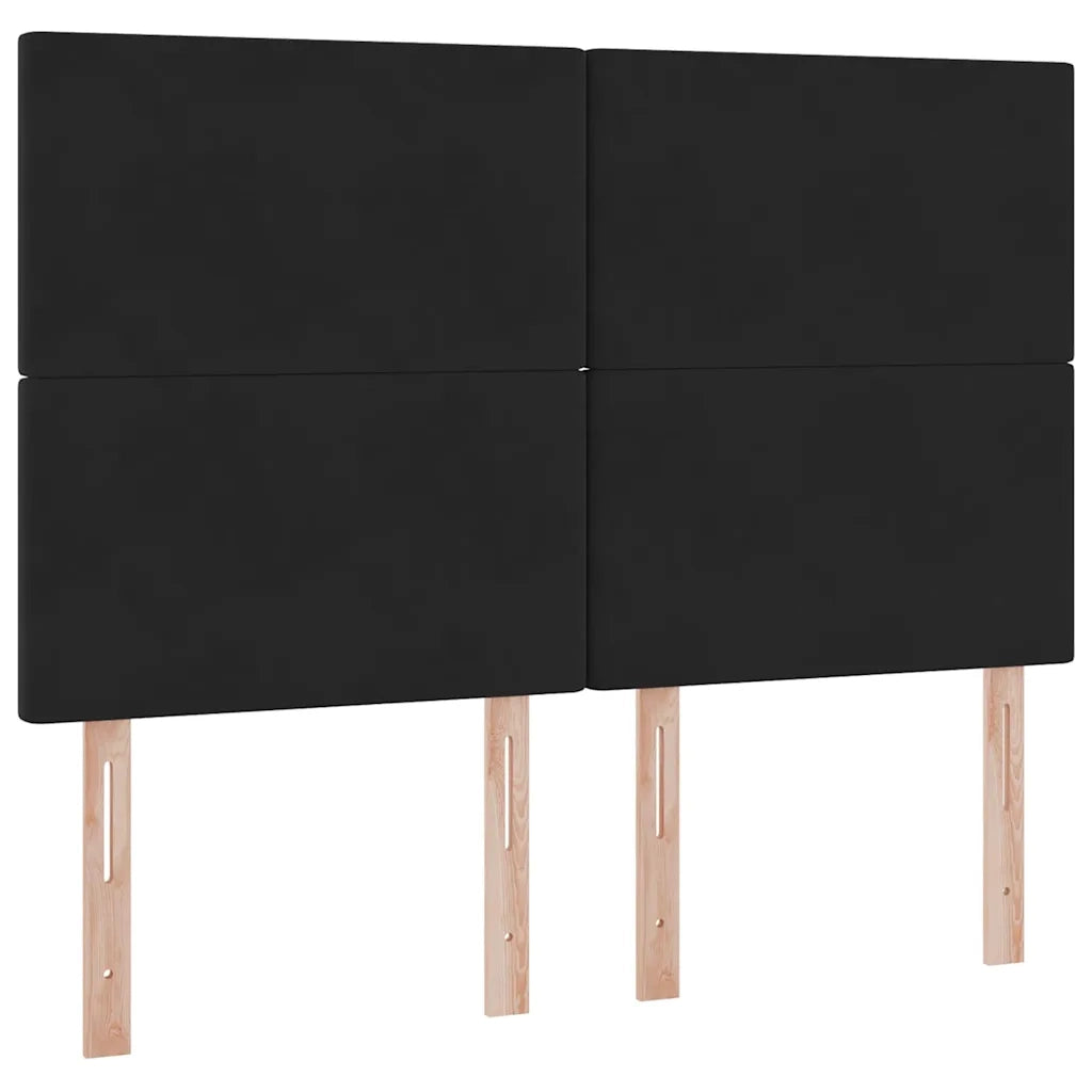 Letto con contenitore e LED con led Nero 140 x 190 cm Velluto 3372605