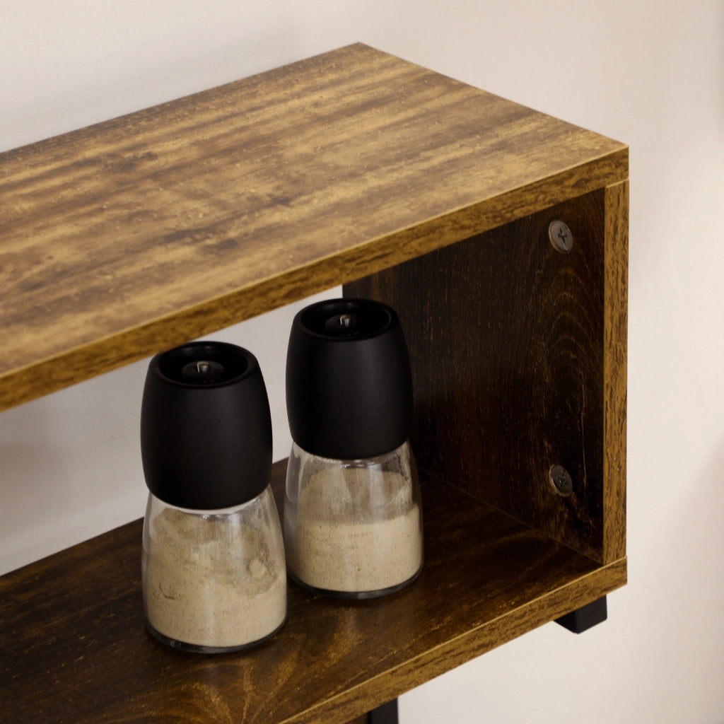 Scaffale da Cucina con Presa di Corrente e Caricatori USB ¨C Xylo ¨C Marrone 60x42x153 cm