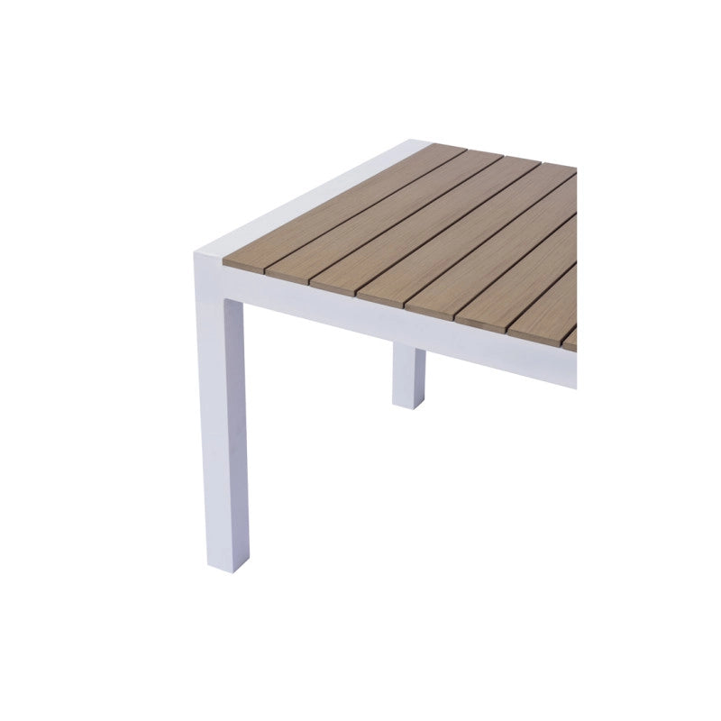 Tavolo Maiorca 160/210 Alluminio Bianco E Resinwood Moia