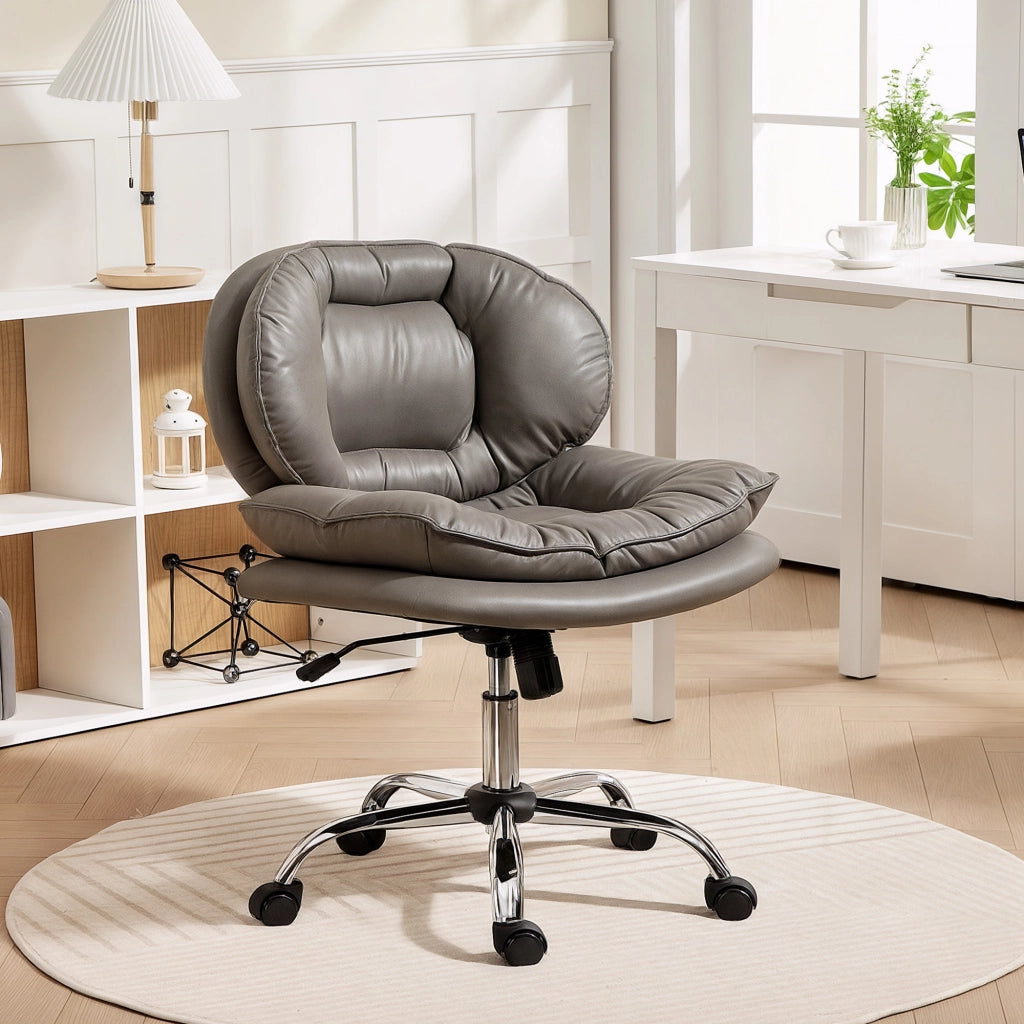 Sedia da Ufficio con Schienale Imbottito e Altezza Ajustable ¨C Zephmum ¨C Grigio