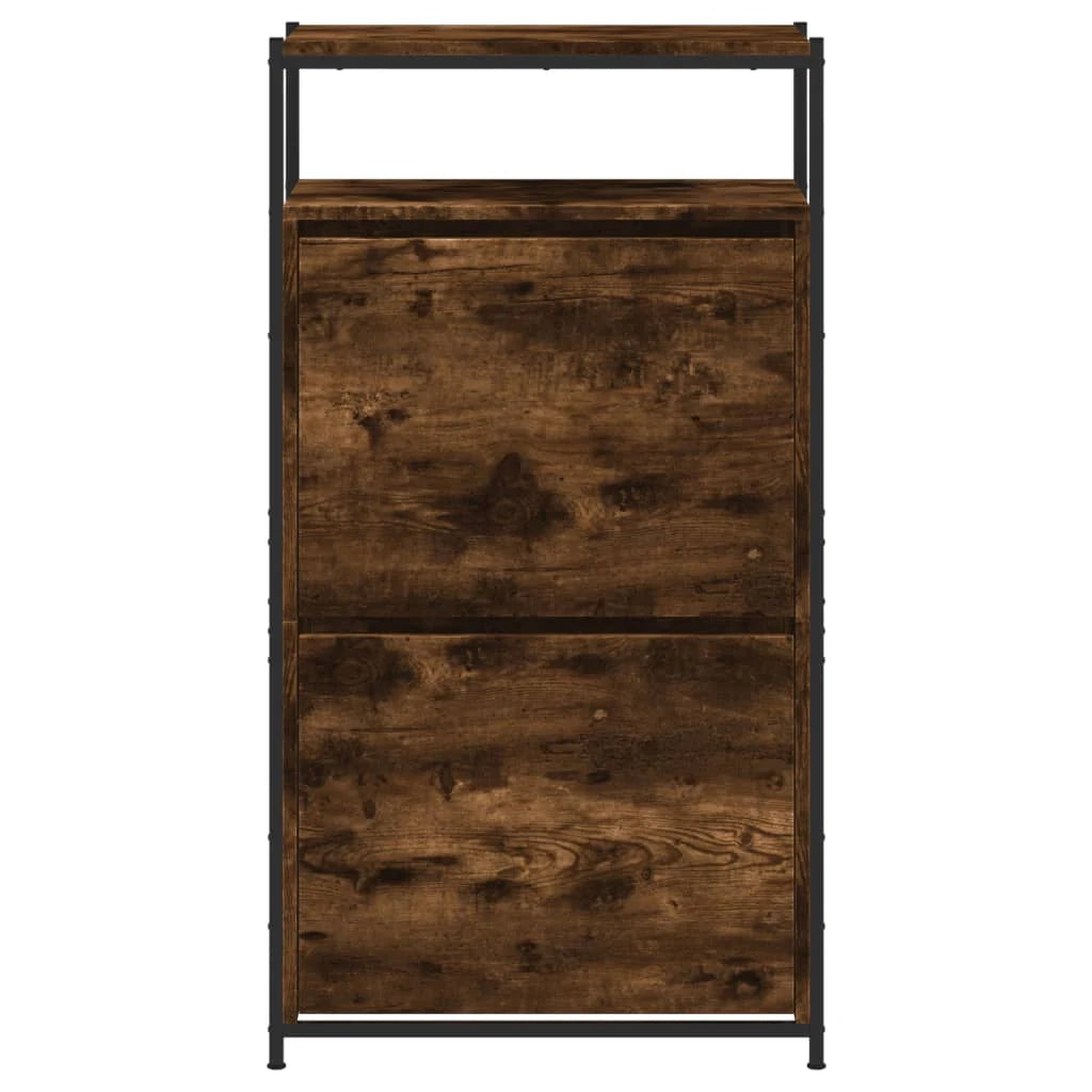 Scarpiera mobiletto portascarpe mobile per ingresso/corridoio/soggiorno 60 x 34 x 112 cm legno ingegnerizzato marrone 02_0021571