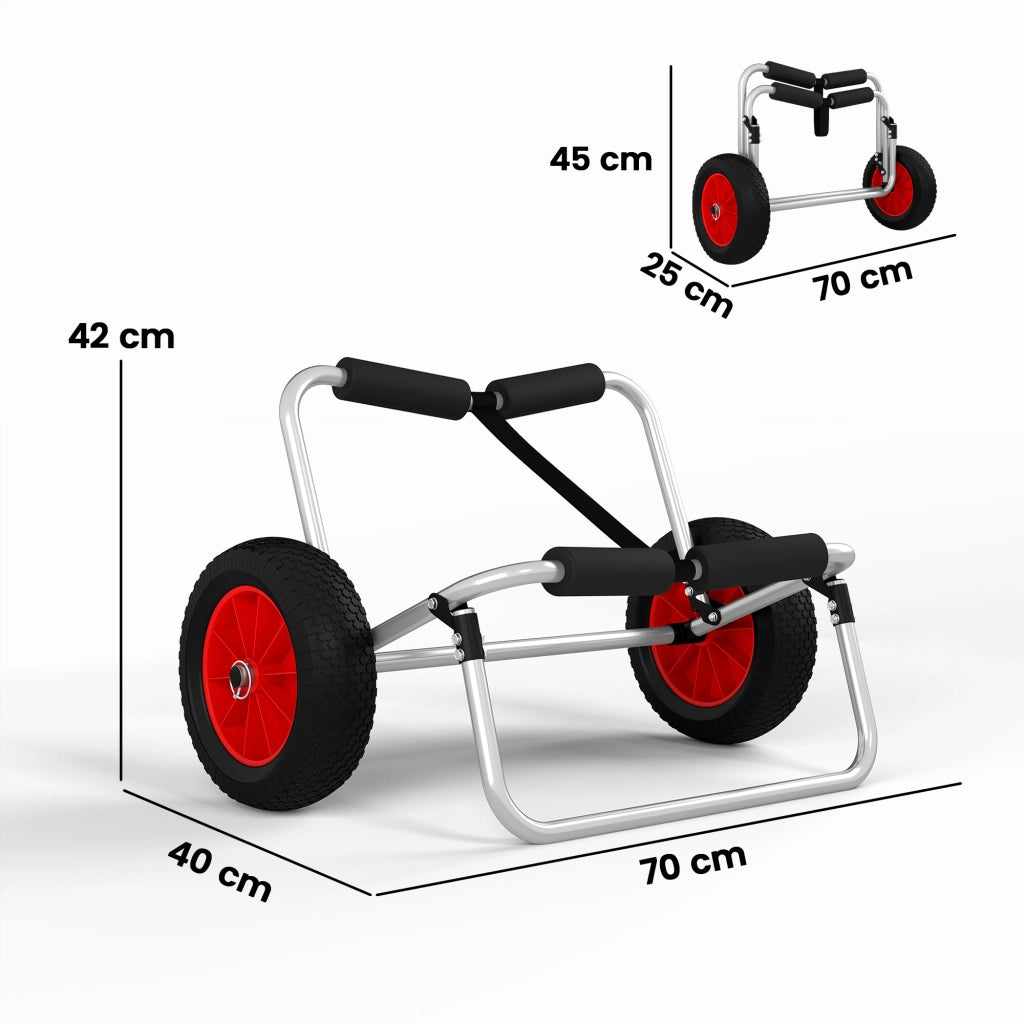 Carrello trasporto kayak SUP canoa ¨C Minimal ¨C alluminio 70x40x42 cm