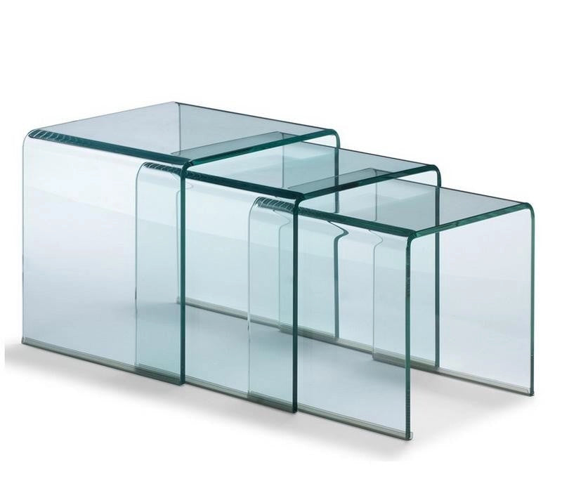 Tavolino in Vetro Modulabile Nest Trasparente