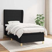 Giroletto a Molle con Materasso-Struttura Letto Nero 80x200 cm inTessuto 853264