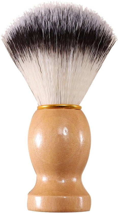Scheerkwast in Legno Naturale - Premium Scheerkwast Duraturo - Zucchero e soffice - Distribuzione ottimale del sapone da barba - marrone