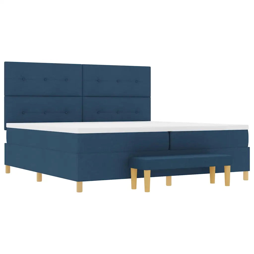 Letto a molle con materasso Blu 200 x 200 cm Tessuto 3344330