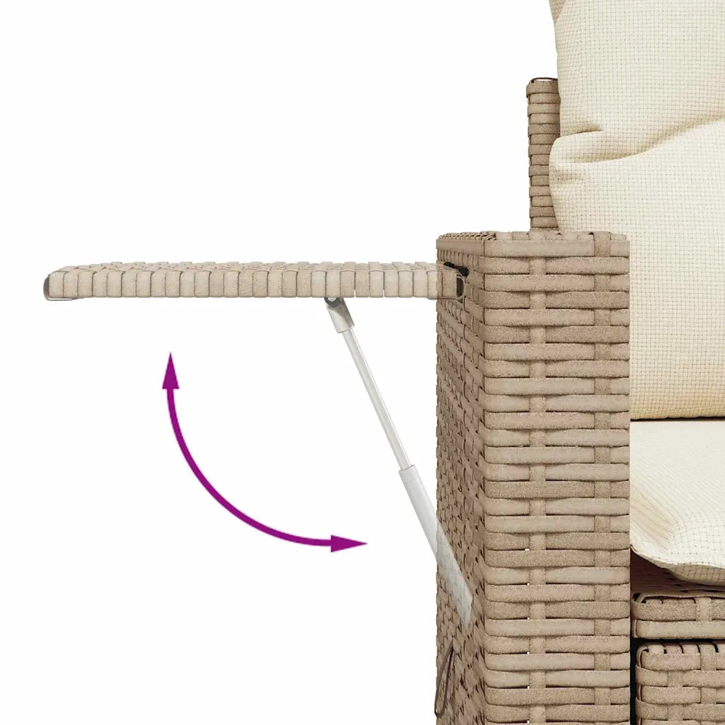 Set Divano da Giardino con cuscino 8 pcs Beige polyrattan 3361746