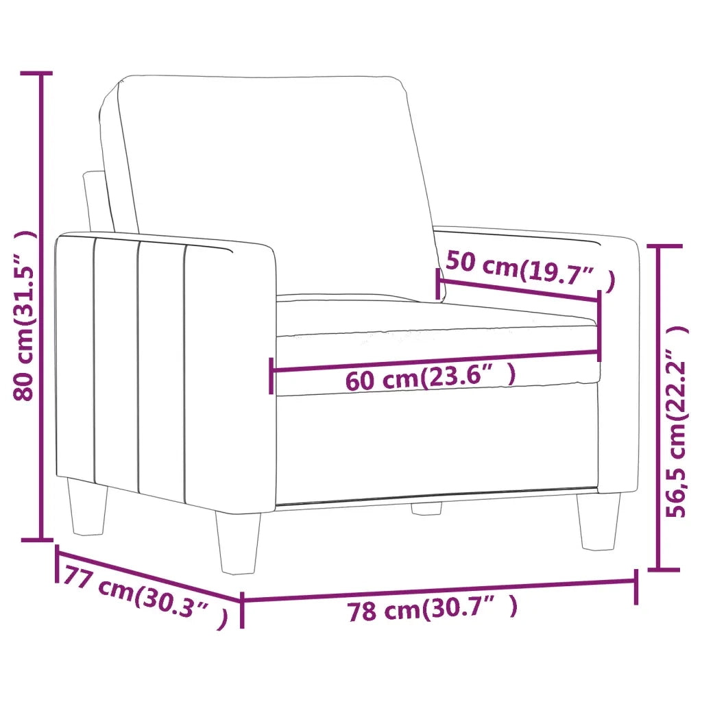 Poltrona Grigia 60 cm in Similpelle 359129