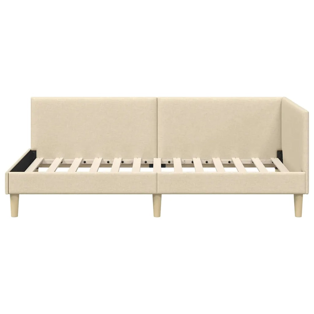 Cornice del letto ad angolo con testiera Crema 100 cm x 200 cm 42016203