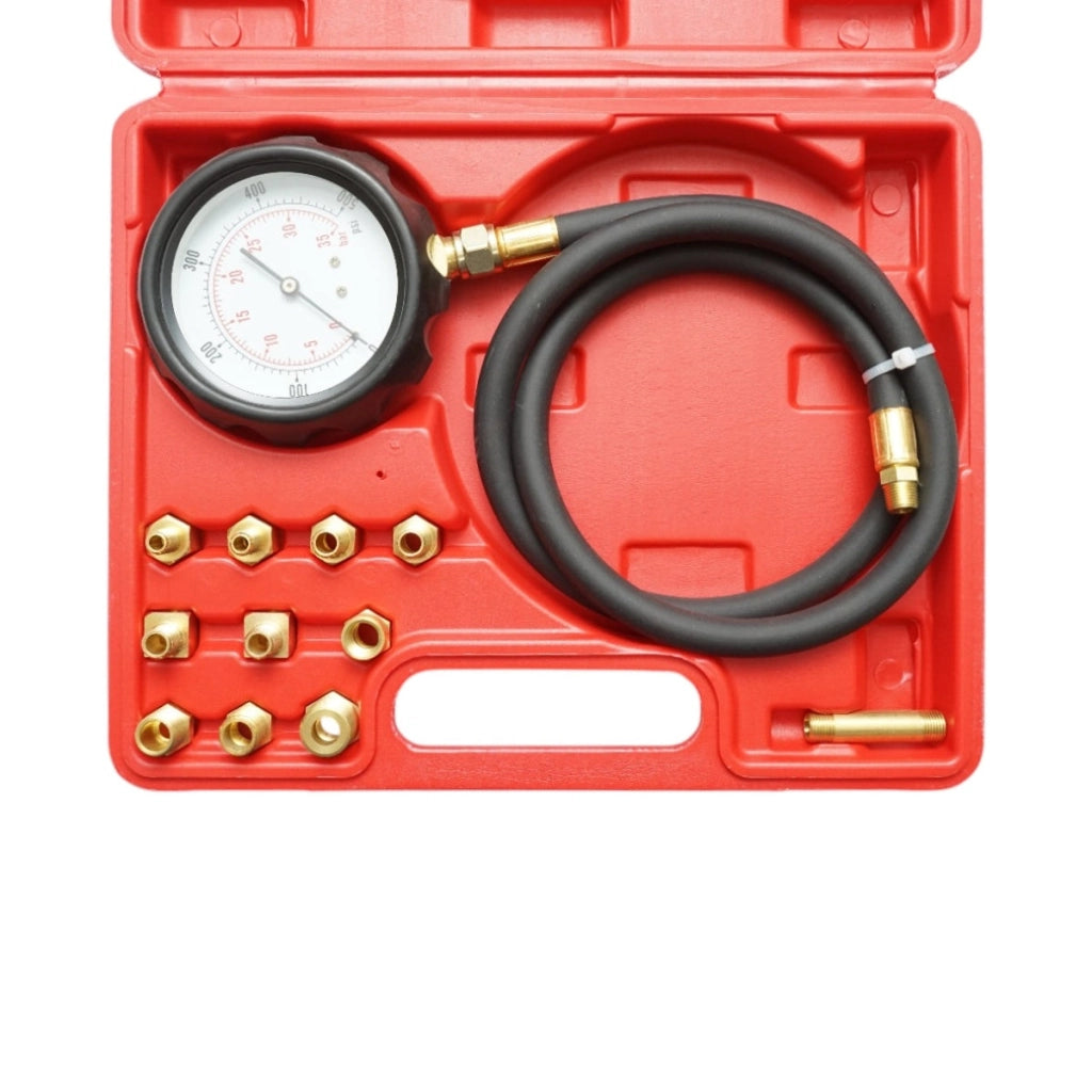 Kit tester pressione olio motore 0-35 bar universale 12 pezzi