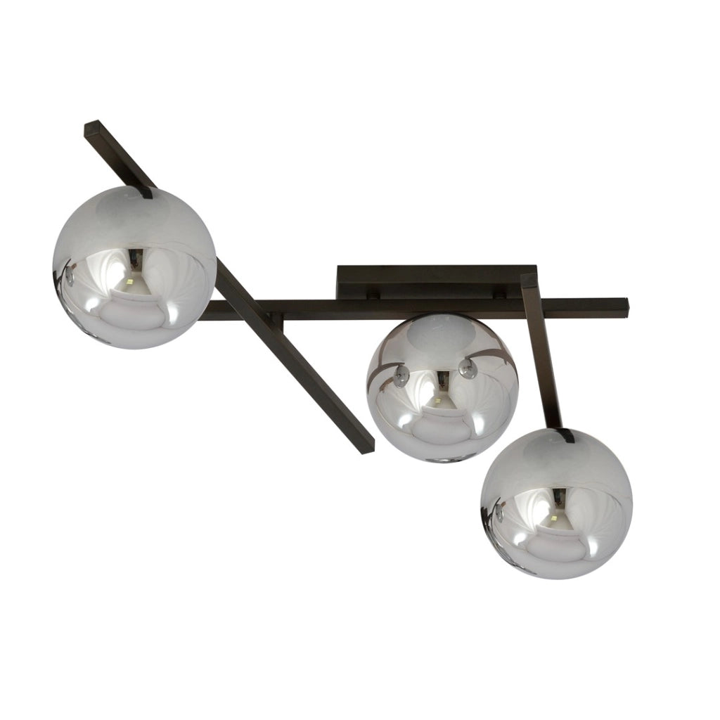 Plafoniera Emibig Smart 3 luci E14 nero/grafite dimmerabile