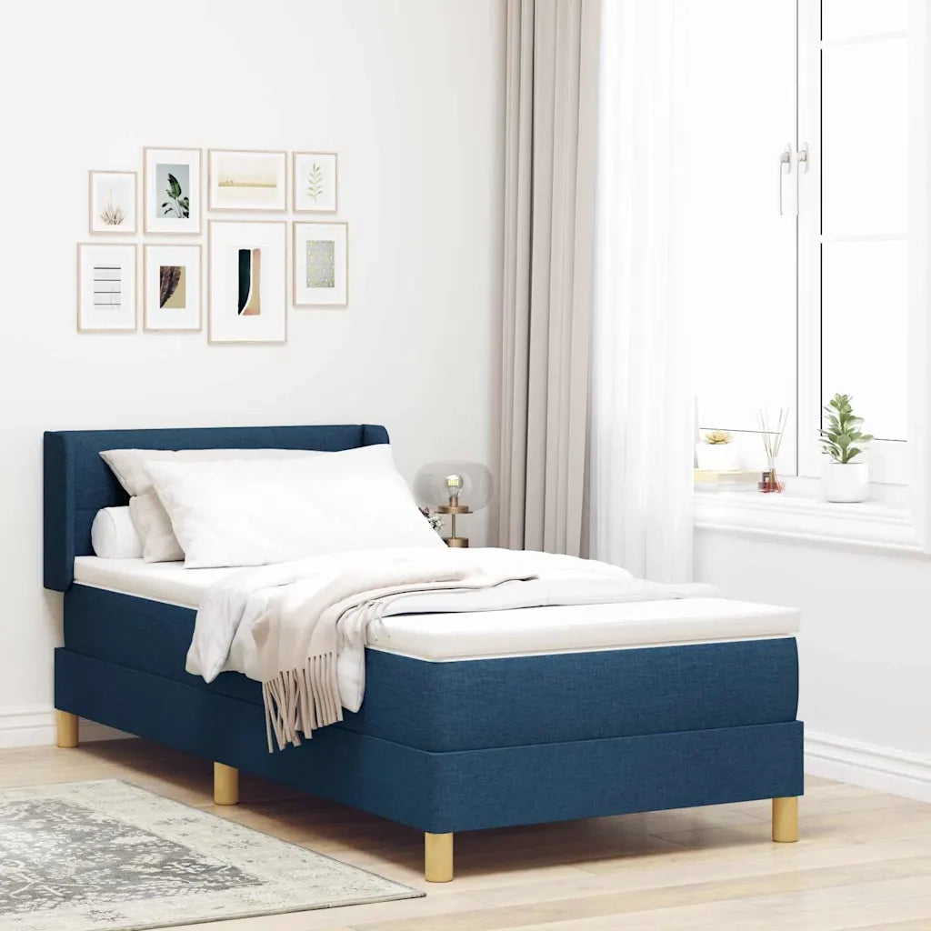Letto a molle con materasso Blu 190 x 90 cm Tessuto 3341271