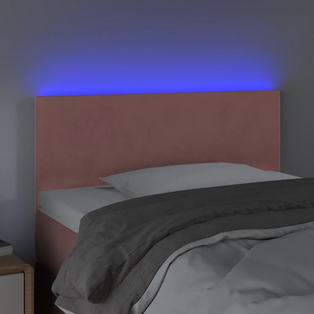Testiera | Testata a LED Rosa 100x5x78/88 cm in Velluto