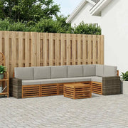 Set divano sezionale con cuscino 7 pcs Naturale e Grigio Chiaro 3384457