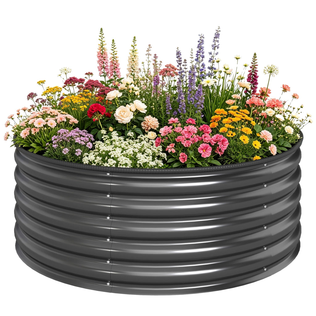 Cassone rialzato per giardino ¨C Xylo ¨C metallo zincato grigio antracite 120x120x43 cm