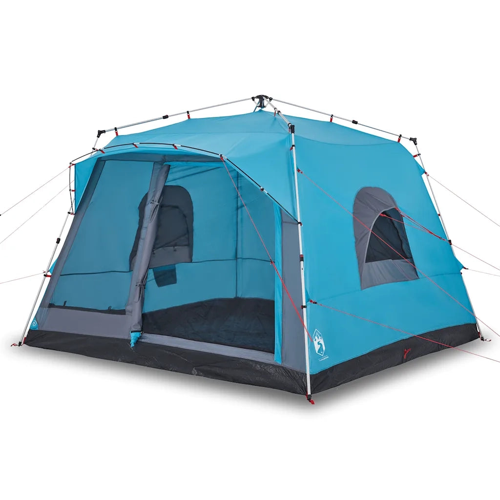 Tenda Familiare Cabina 7 Persone Blu a Rilascio Rapido 4004217