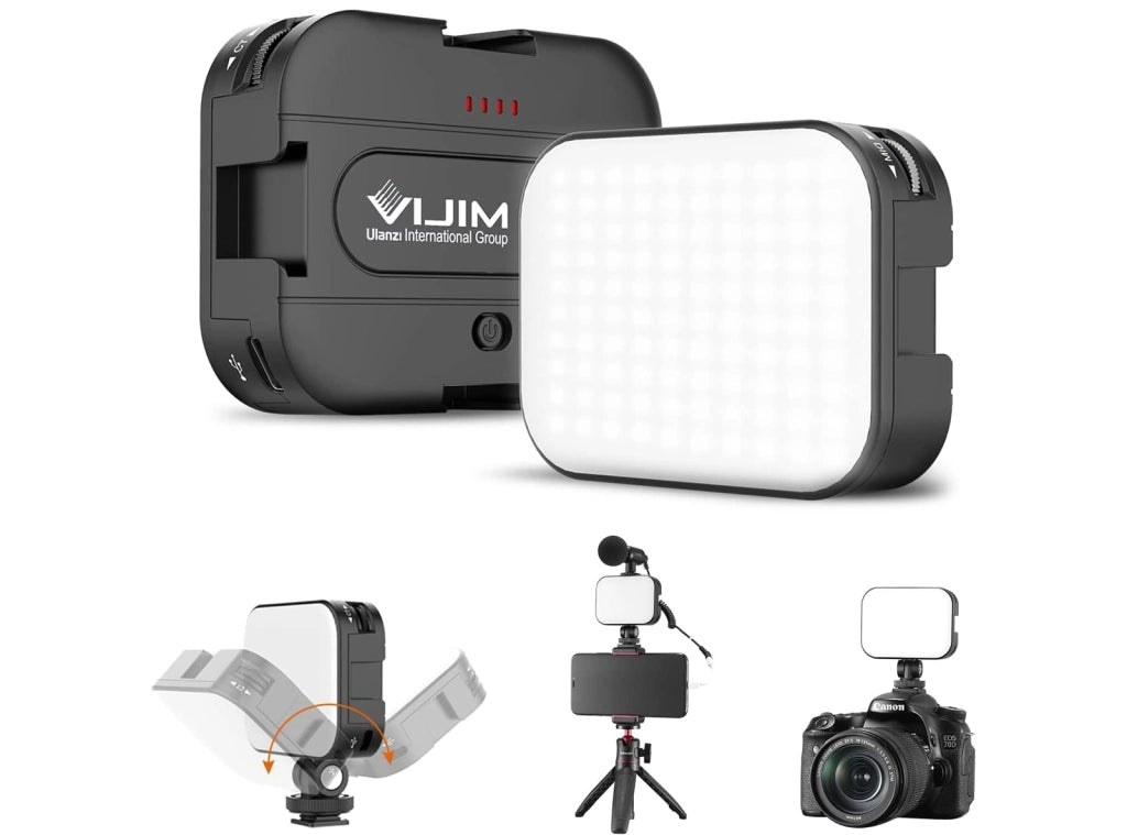 Luce Per Videocamera A LED Dimmerabile 2500 6500K Con Batteria Da 2000mAh Faretto Mini Ricaricabile Attacco Slitta Fredda CRI95 Per Vlogging TikTok Ritratto Fotografico VIJIM VL100C