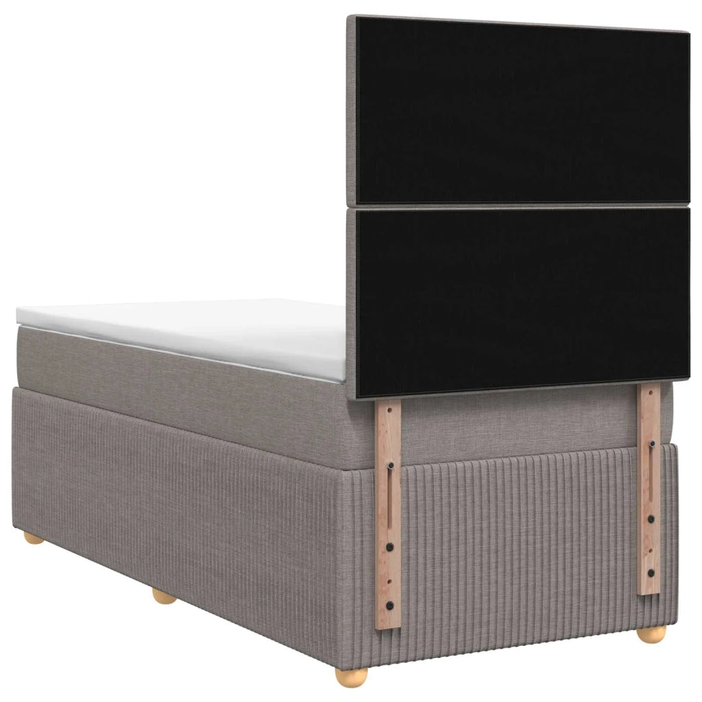 Letto box spring con materasso Tortora 80 x 200 cm Tessuto 3454274