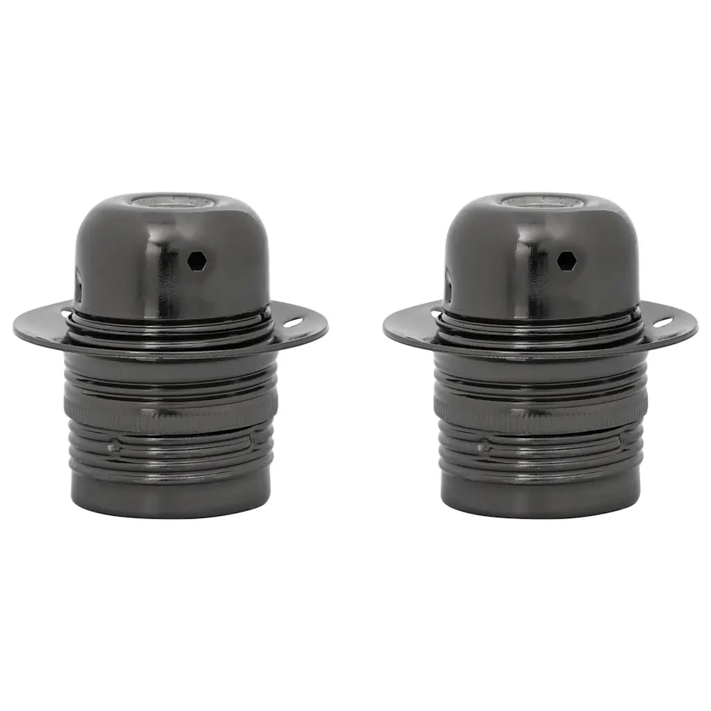 Portalampade 2 pz Nero Lucido E27