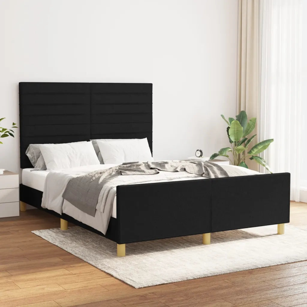 Giroletto senza Materasso Nero 140x200 cm in Tessuto