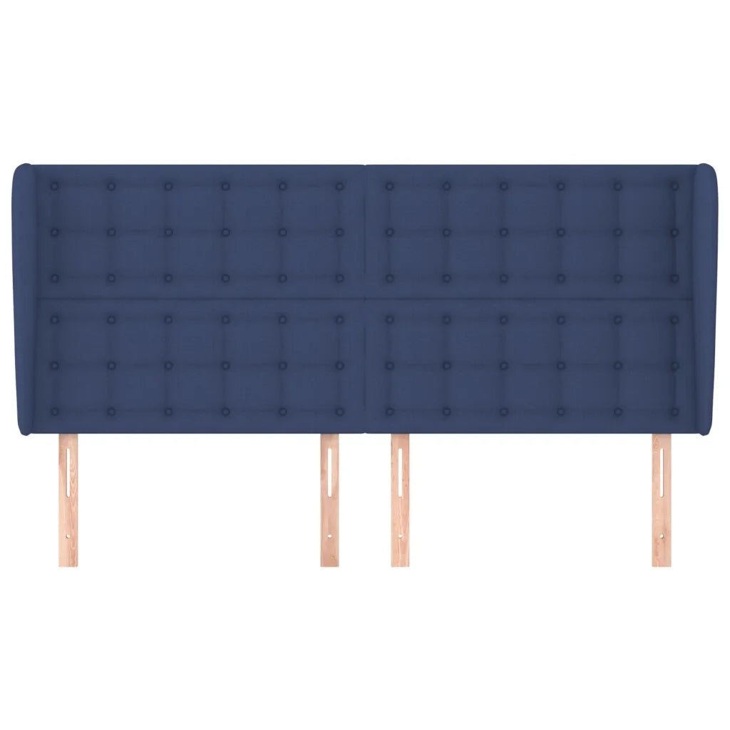 Testiera ad Orecchio Blu 203x23x118/128 cm in Tessuto