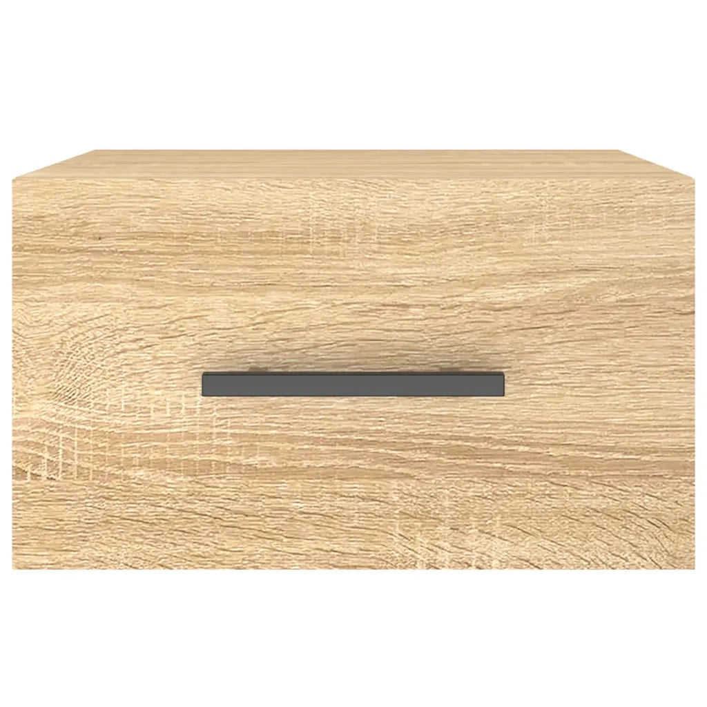 Set di 2 Comodini | Armadio da Notte | Mobiletto da notte a Muro Rovere Sonoma 35x35x20 cm