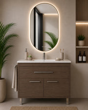 Mobile bagno con lavabo ORIGENBATH BAHIA senza specchio 80x40 cm frassino tea