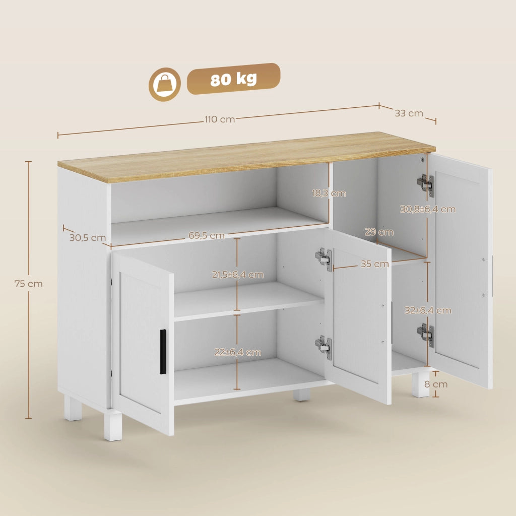 Armadio a 3 Ante con Ripiani Regolabili ¨C Minimal ¨C Bianco