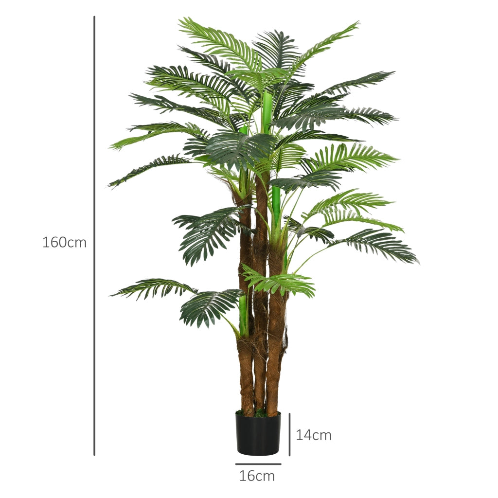 Palma Artificiale 160 cm con Vaso ¨C Minimal ¨C Marrone e Verde