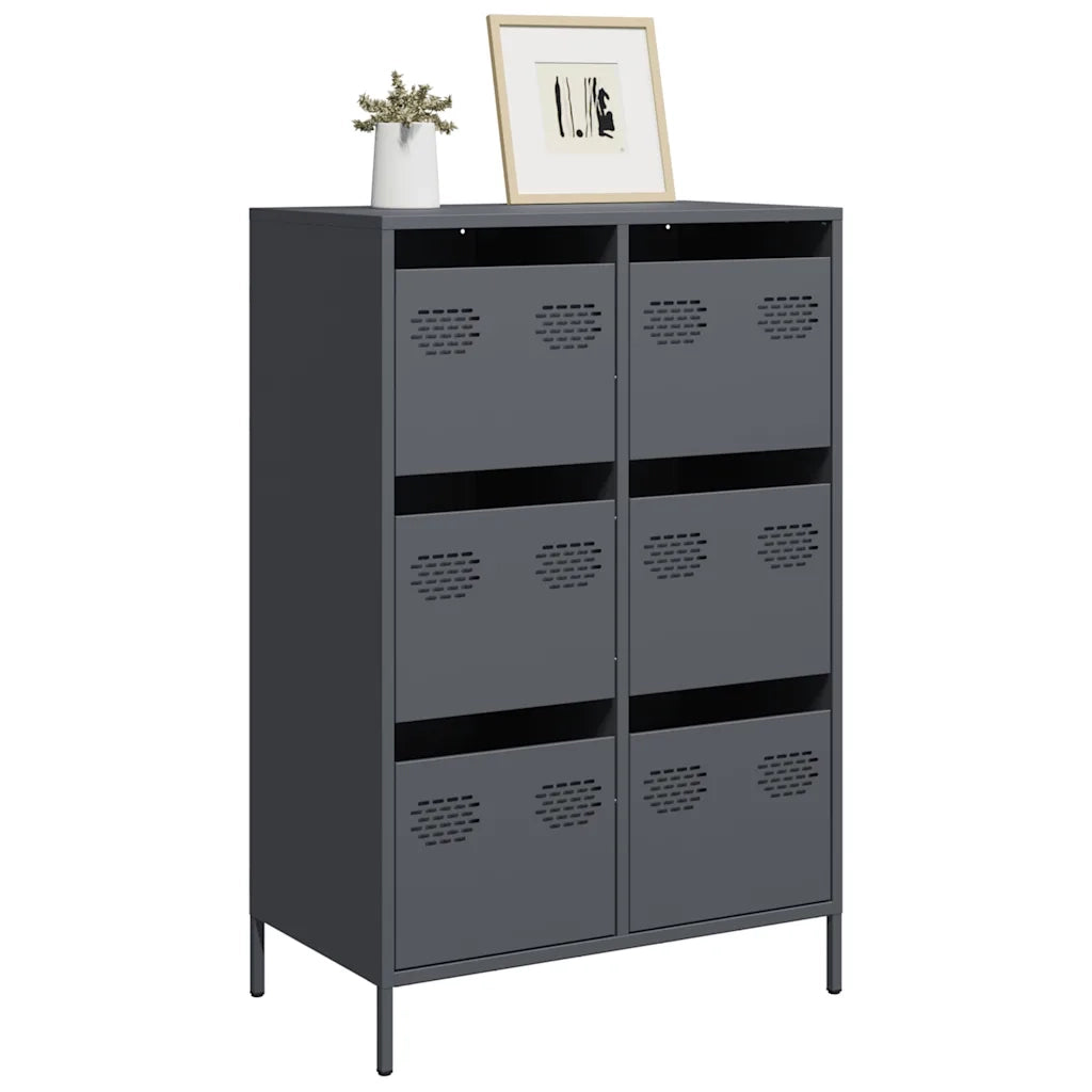 Credenza Antracite 68x39x101,5 cm Acciaio