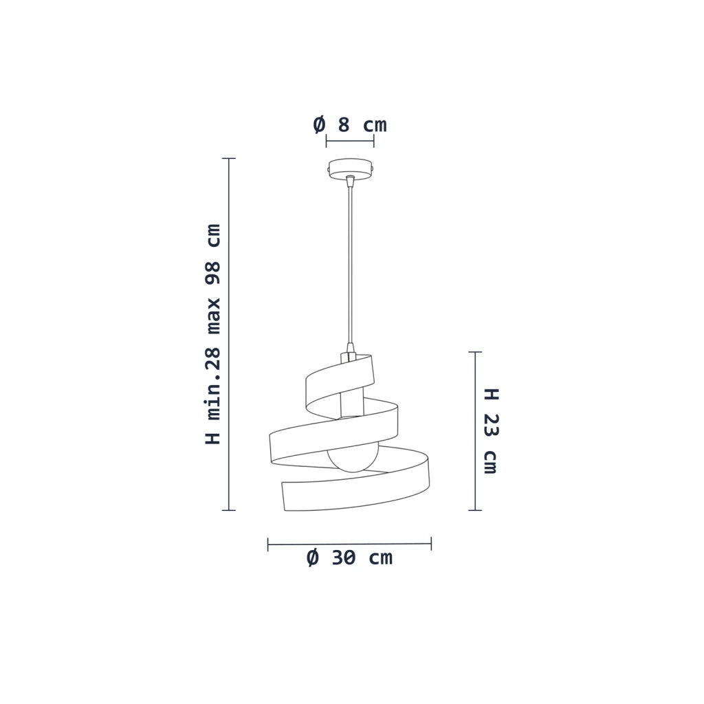 Sospensione Helix 1 Luce Blu e Bianco LuceArt Classic