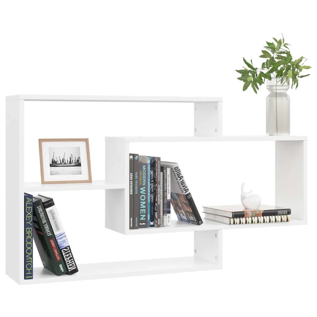 Mensole a Muro Bianche 104x20x58,5 cm in Legno Multistrato 800324